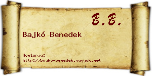 Bajkó Benedek névjegykártya