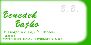 benedek bajko business card